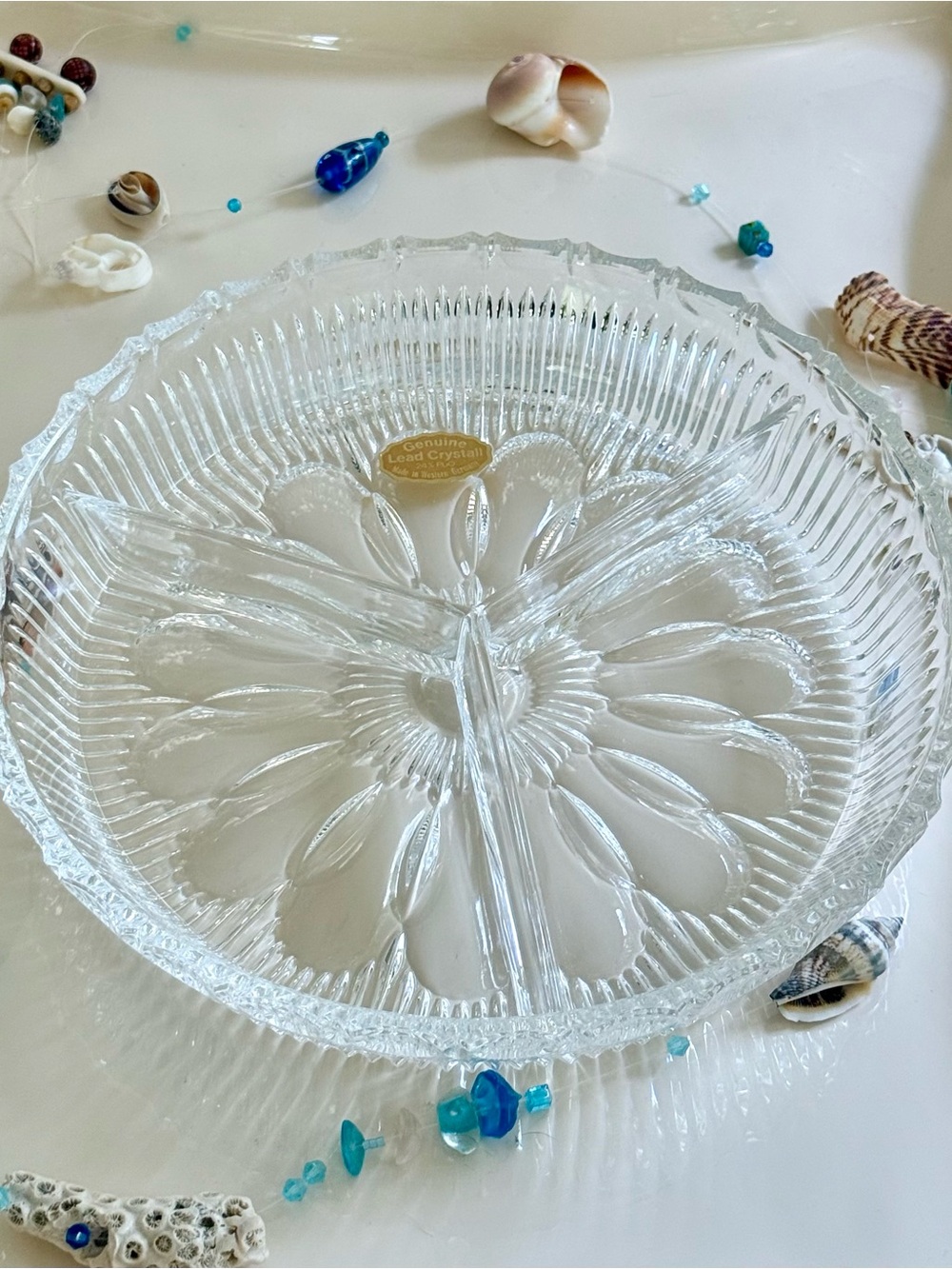 Vintage Lead Crystal Relish Dish Made in Western Germany
